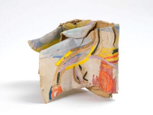 Broken Dreams, view 4, 2014, 6x12.5x9in, 5.2x31.8x22.9cm, stoneware with porcelain inlay and colored slip