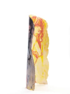 Standing Girl in Yellow, 2015 Ceramic 23X13X48in 58.4X33X121.9cm (view 1)