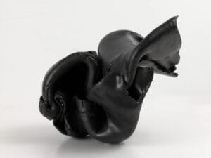 The Black Knot, view 1, 2014, 11.5x12.5x9in, 29.2x31.8x22.9cm, stoneware with black slip
