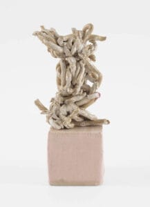 Thought #13 Writing In White On A Pink Base,2017, glazed ceramic, 7 1_2 X 4 X 2 1_2 in, 19,1 X 10,2 X 6,4cm, GA.37931 (view 01)