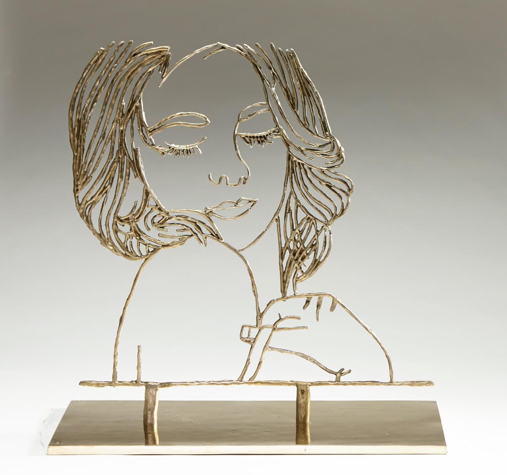 Grande Dame, 2017, 29 X 28 1/4 X 11 3/4 inches, brushed and polished brass, view 2