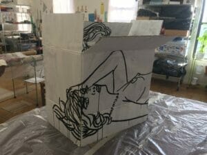 Drawing on Cardboard boxes (2)