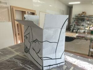 Drawing on Cardboard boxes (3)
