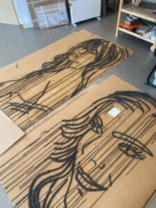 Drawing on Cardboard boxes 4