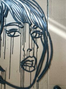 Drawing on Cardboard boxes - detail 1