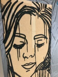 Drawing on Cardboard boxes - detail 3