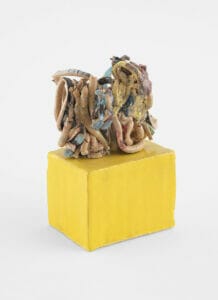 Thought #7 Writing On A Yellow Base, 2017, glazed ceramic, 6 1-2 X 2 5-8 X 4 1-8 in, 16,5 X 6,7 X 10,5 cm, GA.37734 (view 03)