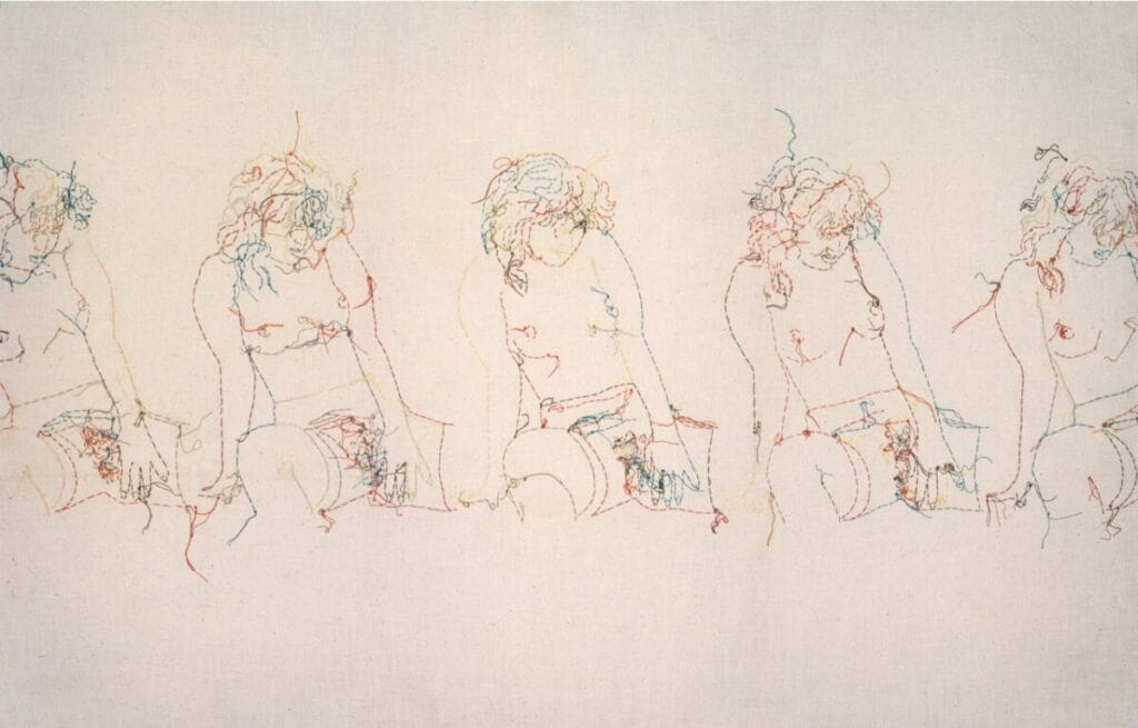 La Première,1992, embroidery on canvas, 93x60 cm